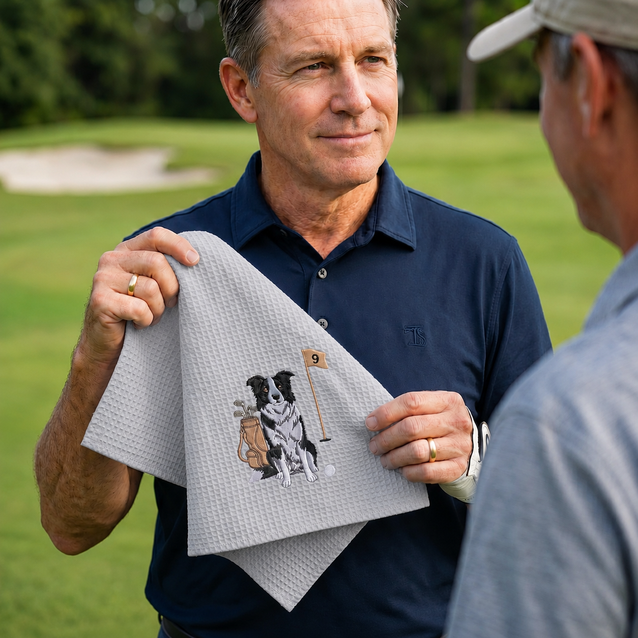 Embroidered Custom Pet Golf Towel With Pet Photo