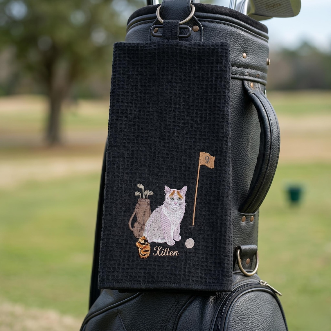 Embroidered Custom Pet Golf Towel With Pet Photo
