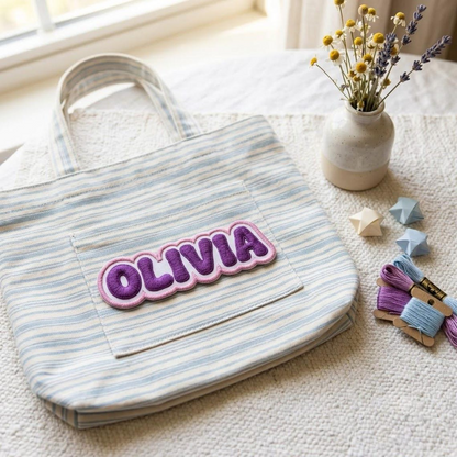 Embroidered Custom Name Patches, Personalized Text Patches, Colorful Name Patch, Iron-On or Sew-On Applique for Clothing Backpack