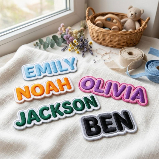Embroidered Custom Name Patches, Personalized Text Patches, Colorful Name Patch, Iron-On or Sew-On Applique for Clothing Backpack