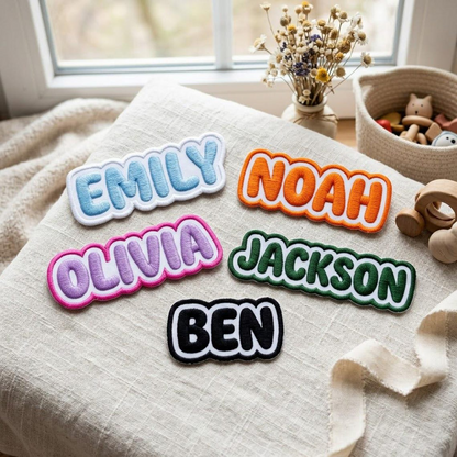 Embroidered Custom Name Patches, Personalized Text Patches, Colorful Name Patch, Iron-On or Sew-On Applique for Clothing Backpack