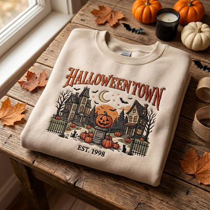 Halloween Town Embroidered Sweatshirt