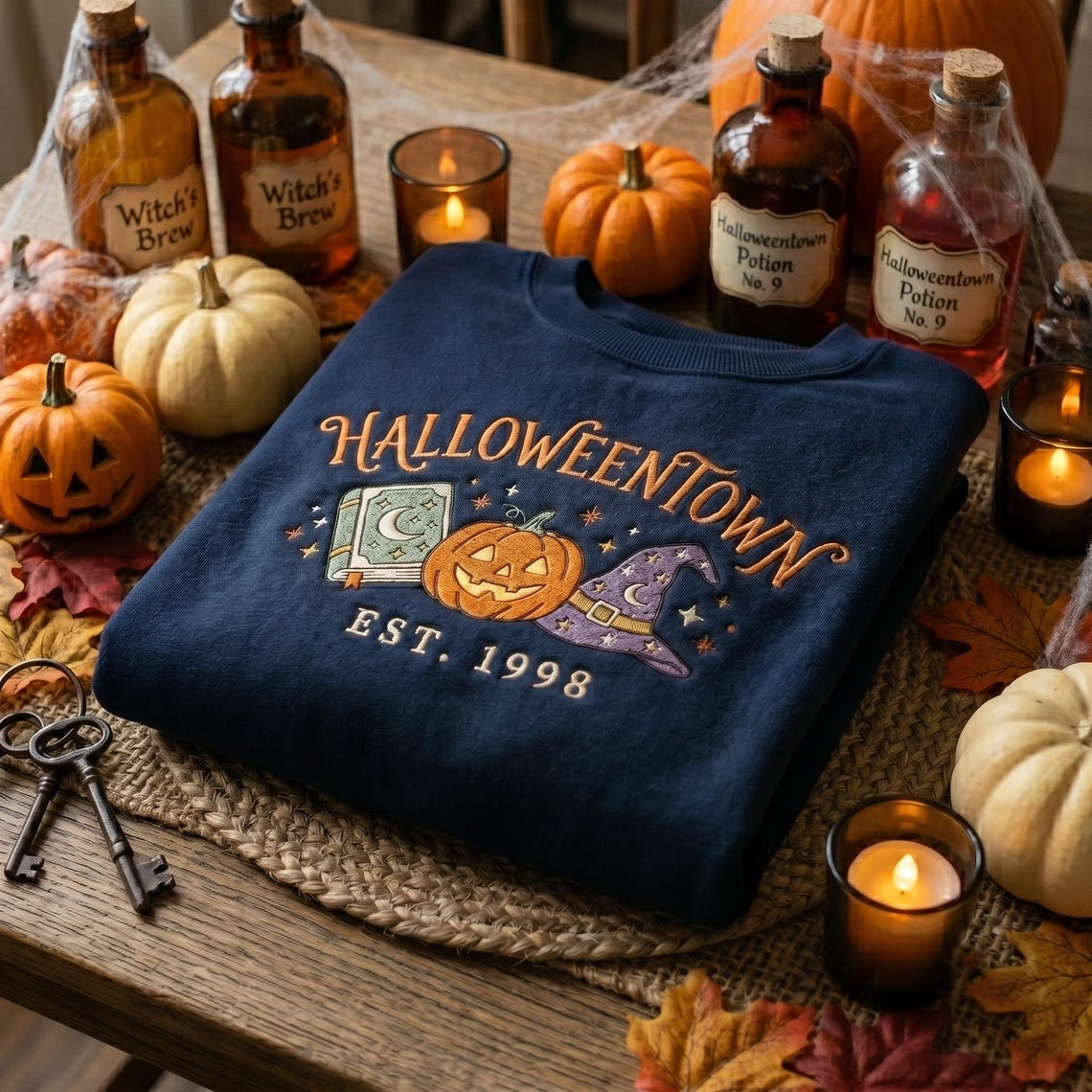 Halloween Town 1998 Embroidered Sweatshirt