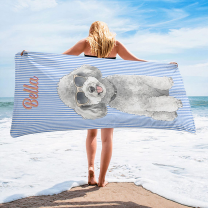 Personalized Pet Portrait Beach Towel