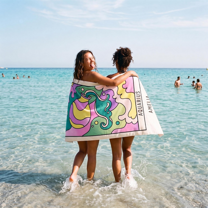 Personalized Zodiac Beach Towel