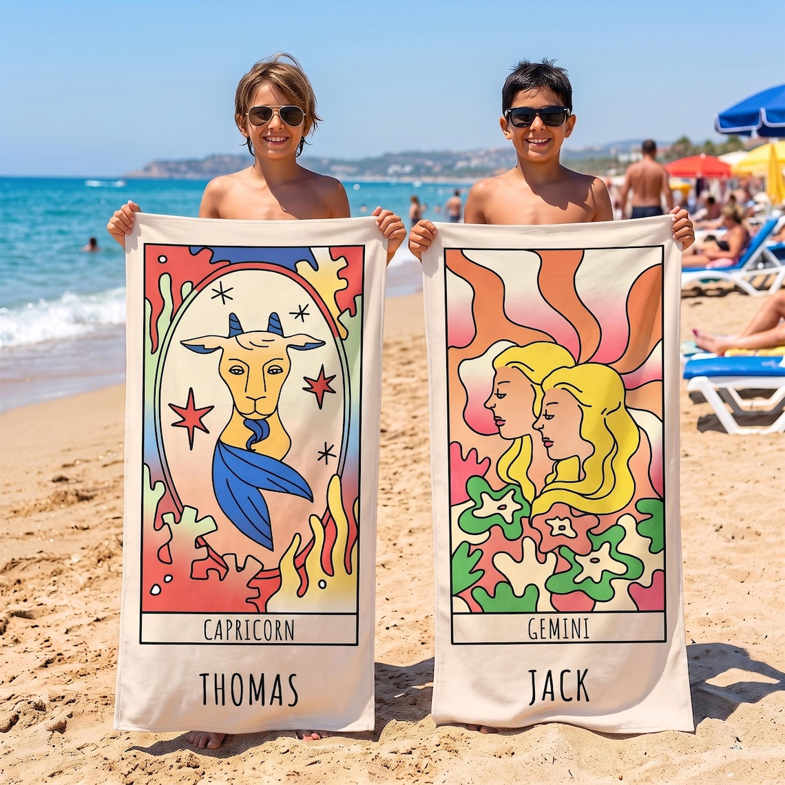 Personalized Zodiac Beach Towel