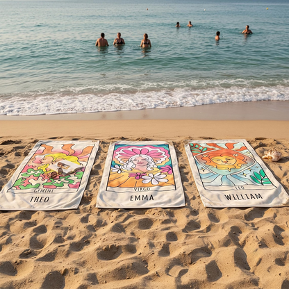 Personalized Zodiac Beach Towel
