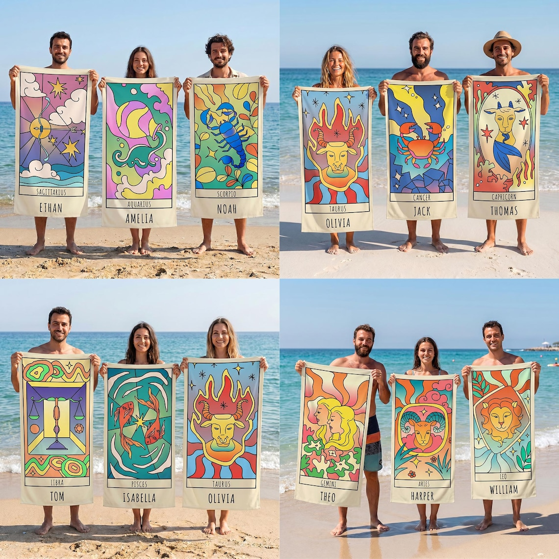 Personalized Zodiac Beach Towel
