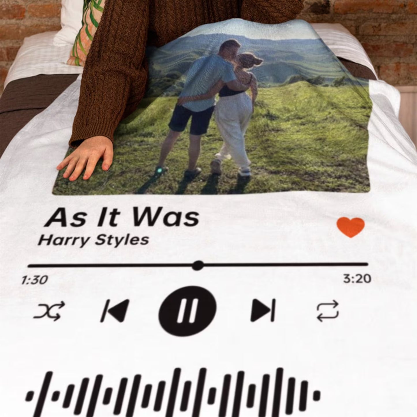 Personalized Music Blanket with Photo & Favorite Song – Great Gift for Couples Boyfriend Girlfriend Christmas