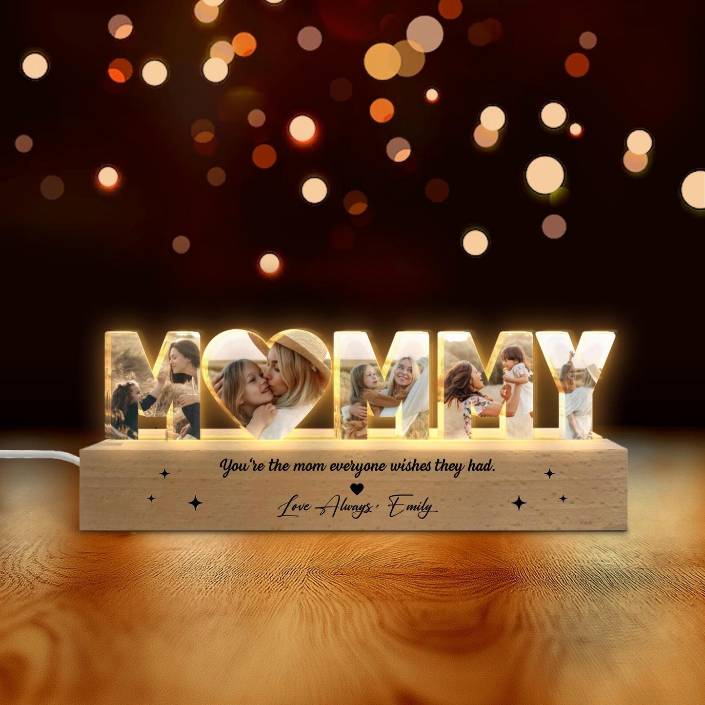 Personalized MOMMY Photo Collage Night Light Mother's Day Gift
