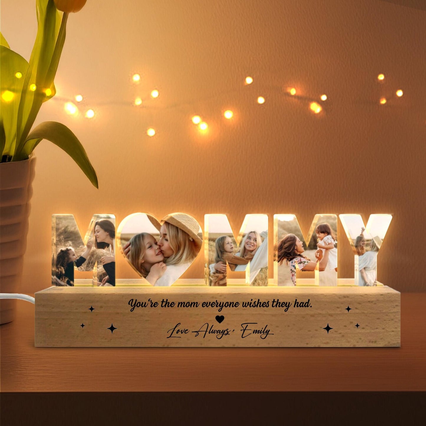 Personalized MOMMY Photo Collage Night Light Mother's Day Gift
