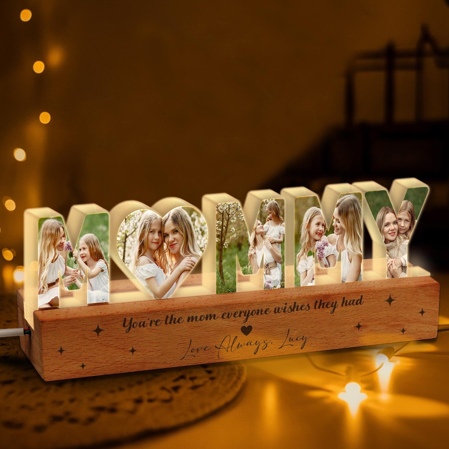 Personalized MOMMY Photo Collage Night Light Mother's Day Gift