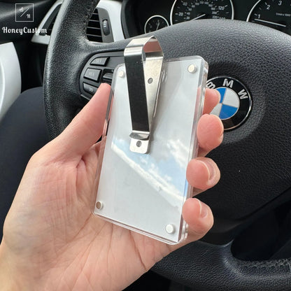 Custom Photo Car Visor Clip, Romantic Drive Safe Gift, Unique Couples Keepsake, Car Photo Frame
