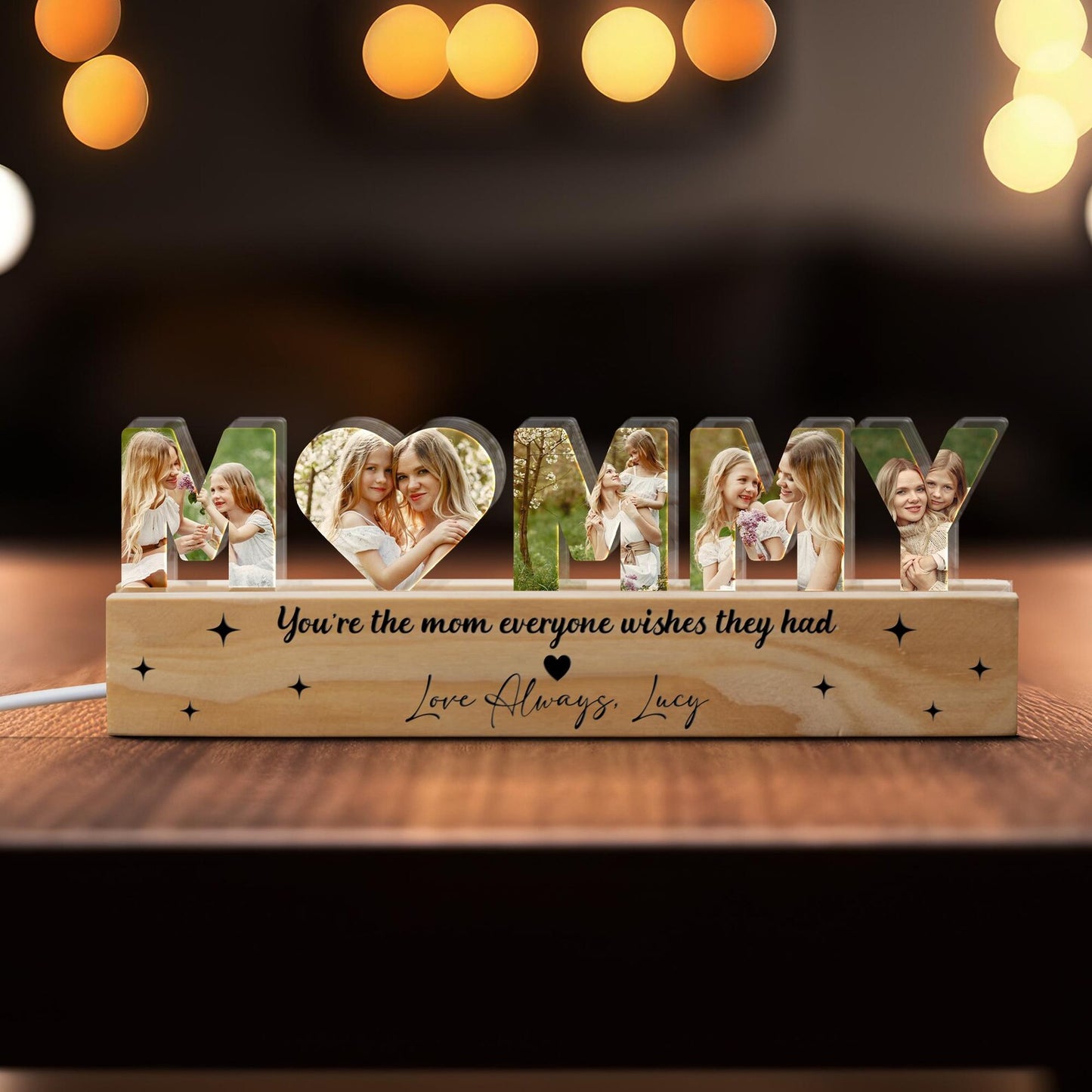 Personalized MOMMY Photo Collage Night Light Mother's Day Gift
