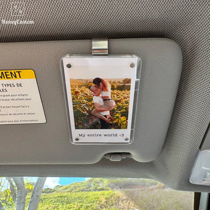 Custom Photo Car Visor Clip, Romantic Drive Safe Gift, Unique Couples Keepsake, Car Photo Frame