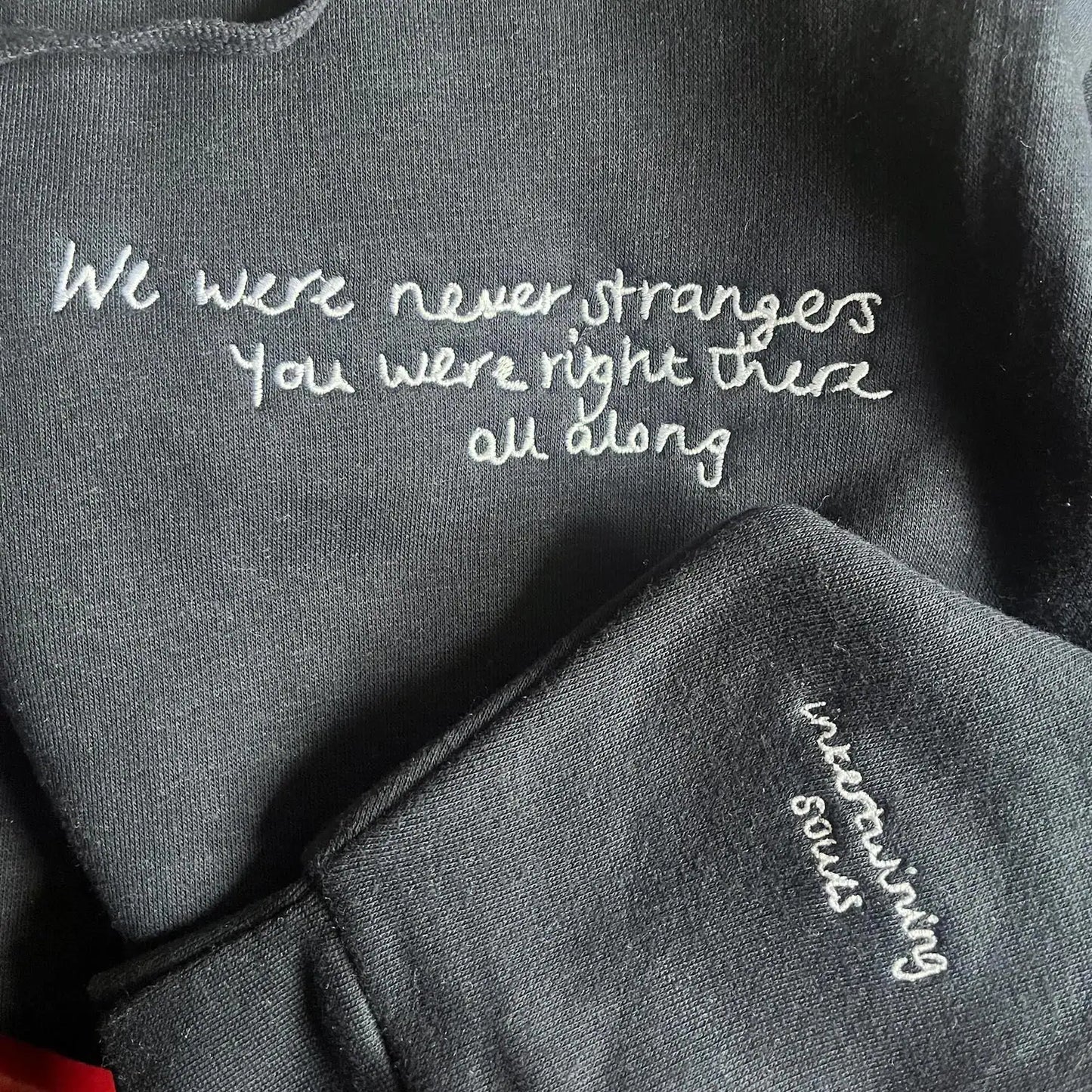 Custom Your Handwriting Embroidered Sweatshirt - Embroider Couple Message Sweater - Couple Matching Sweaters - Personalized Gift For Him Her