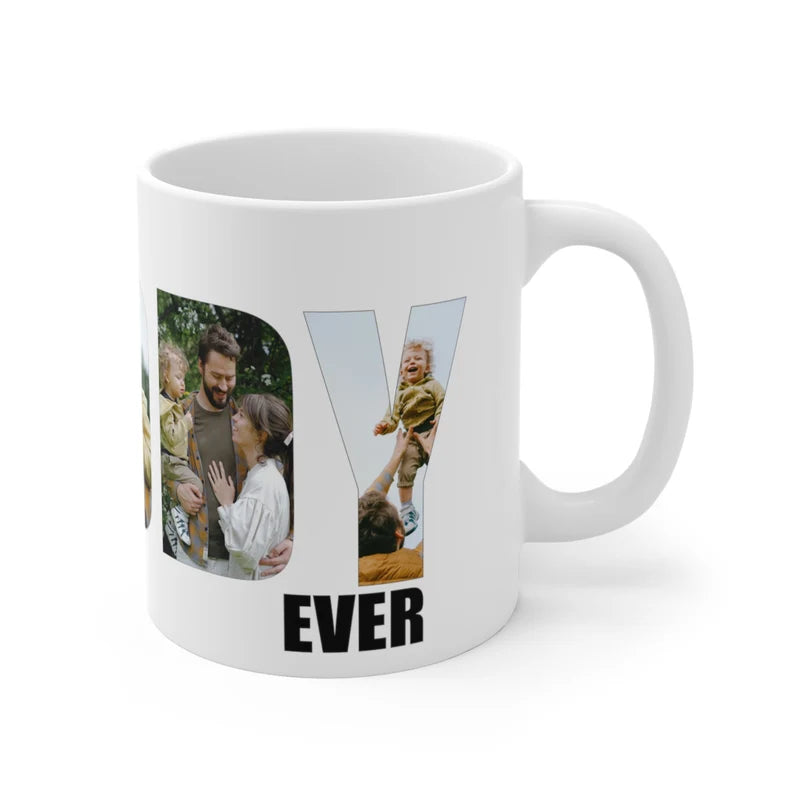 Father's Day Personalized Best Dad Ever Photo Collage Mug