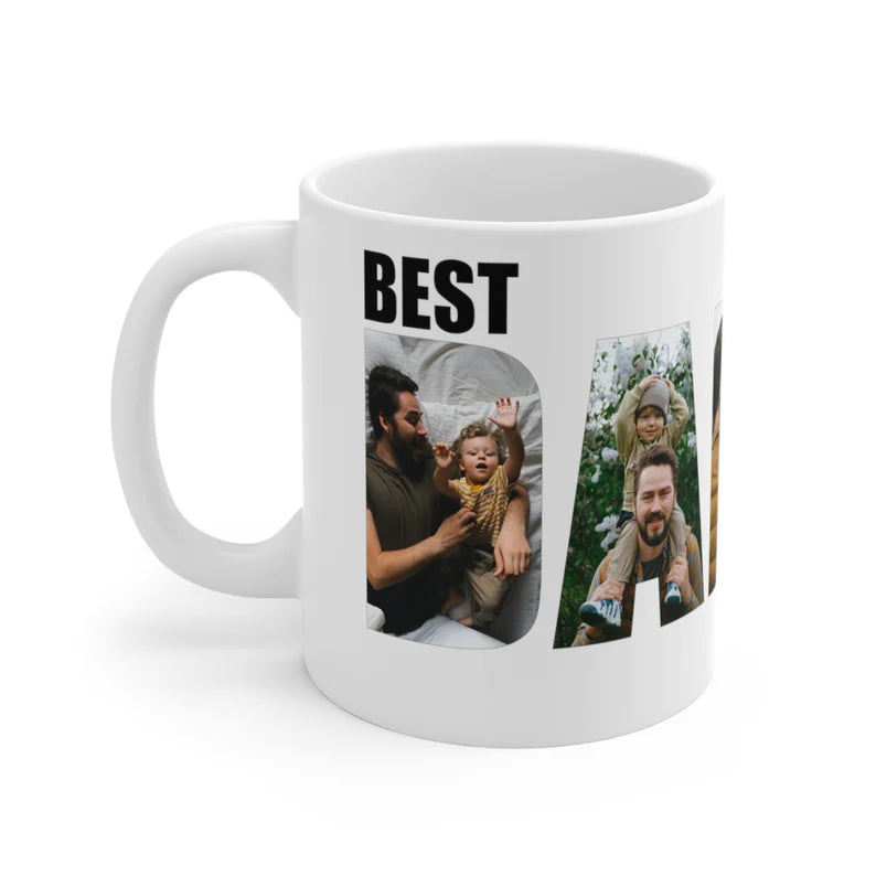 Father's Day Personalized Best Dad Ever Photo Collage Mug