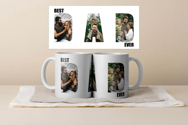 Father's Day Personalized Best Dad Ever Photo Collage Mug