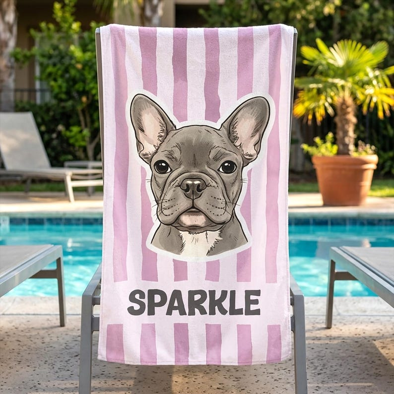 Personalized Pet Portrait Beach Towel