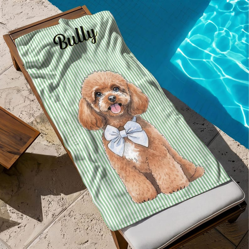 Personalized Pet Portrait Beach Towel