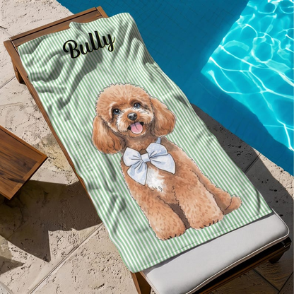 Personalized Pet Portrait Beach Towel