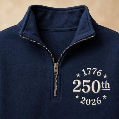 Embroidered USA 250th Anniversary 2026 T-Shirt Sweatshirt Hoodie Quarter-Zip Sweatshirt