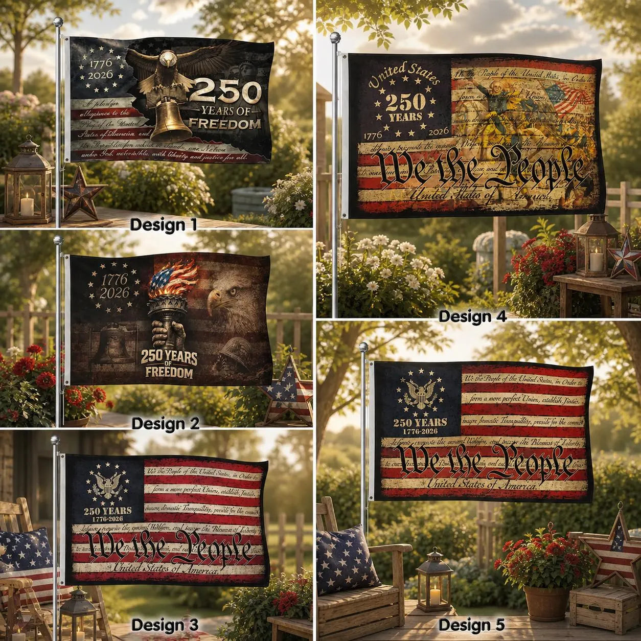 250 Years of Freedom We The People 250th Anniversary Garden Flag