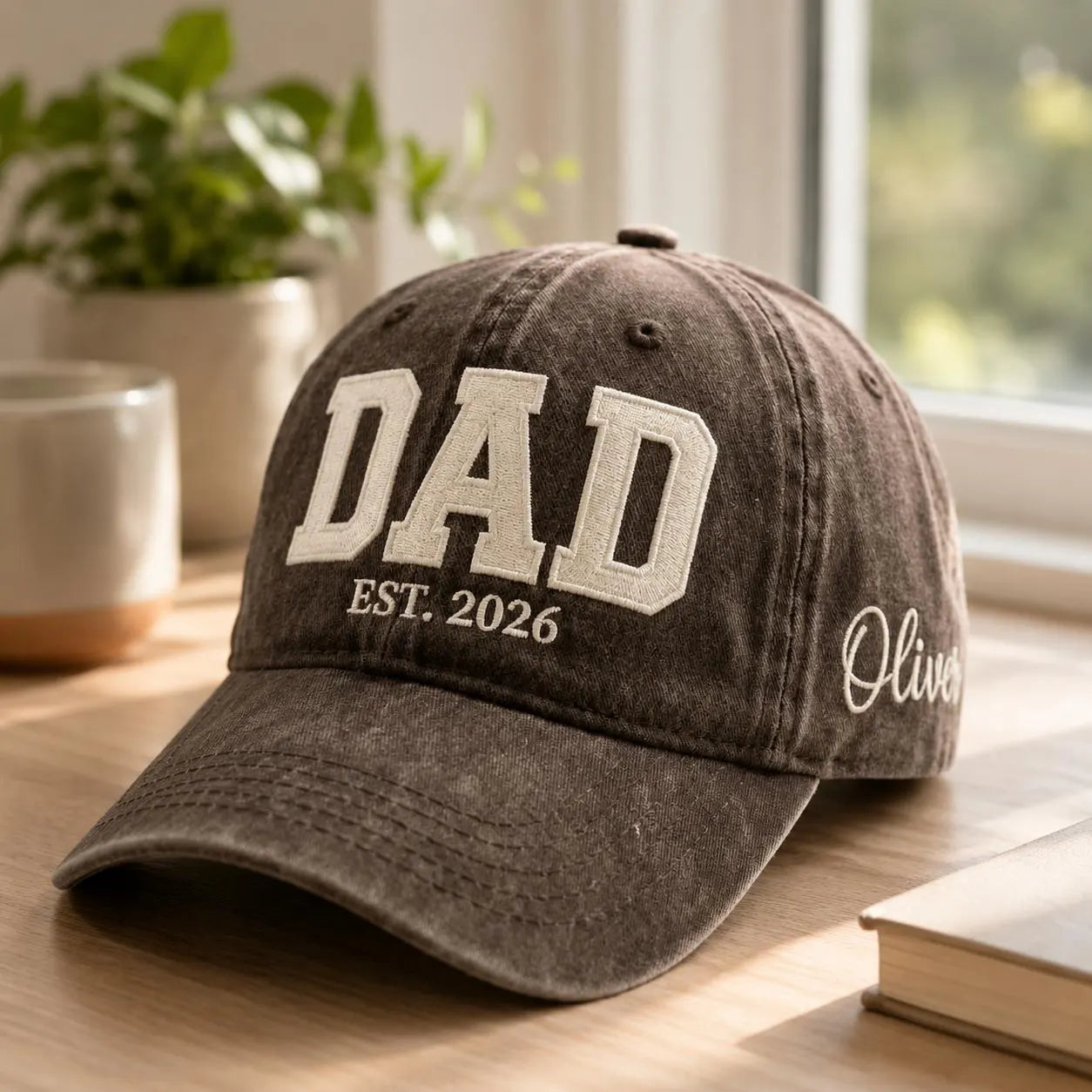 Custom Dad Hat with Kids, Personalized Father Hat, Family Portrait Hat, Daddy Gift, Father’s Day Gift, Custom Embroidered Cap, New Dad Gift