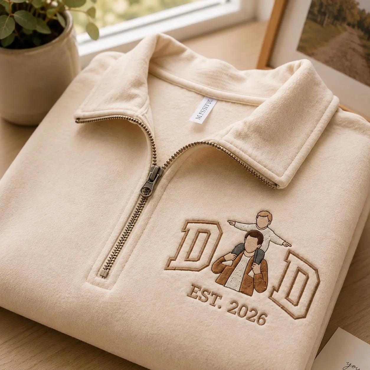 Personalized Embroidered Family Photo Hoodie Sweatshirt T-Shirt Father's Day, Mother's Day, Valentine, Christmas Gift