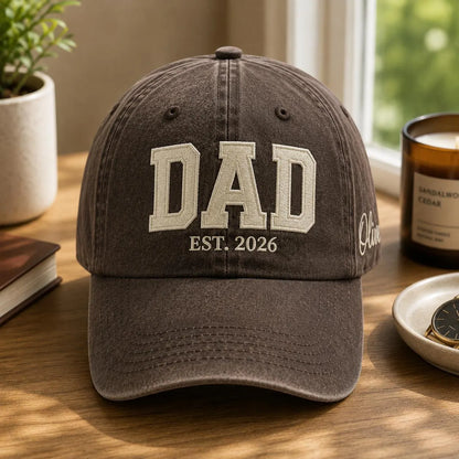 Custom Dad Hat with Kids, Personalized Father Hat, Family Portrait Hat, Daddy Gift, Father’s Day Gift, Custom Embroidered Cap, New Dad Gift