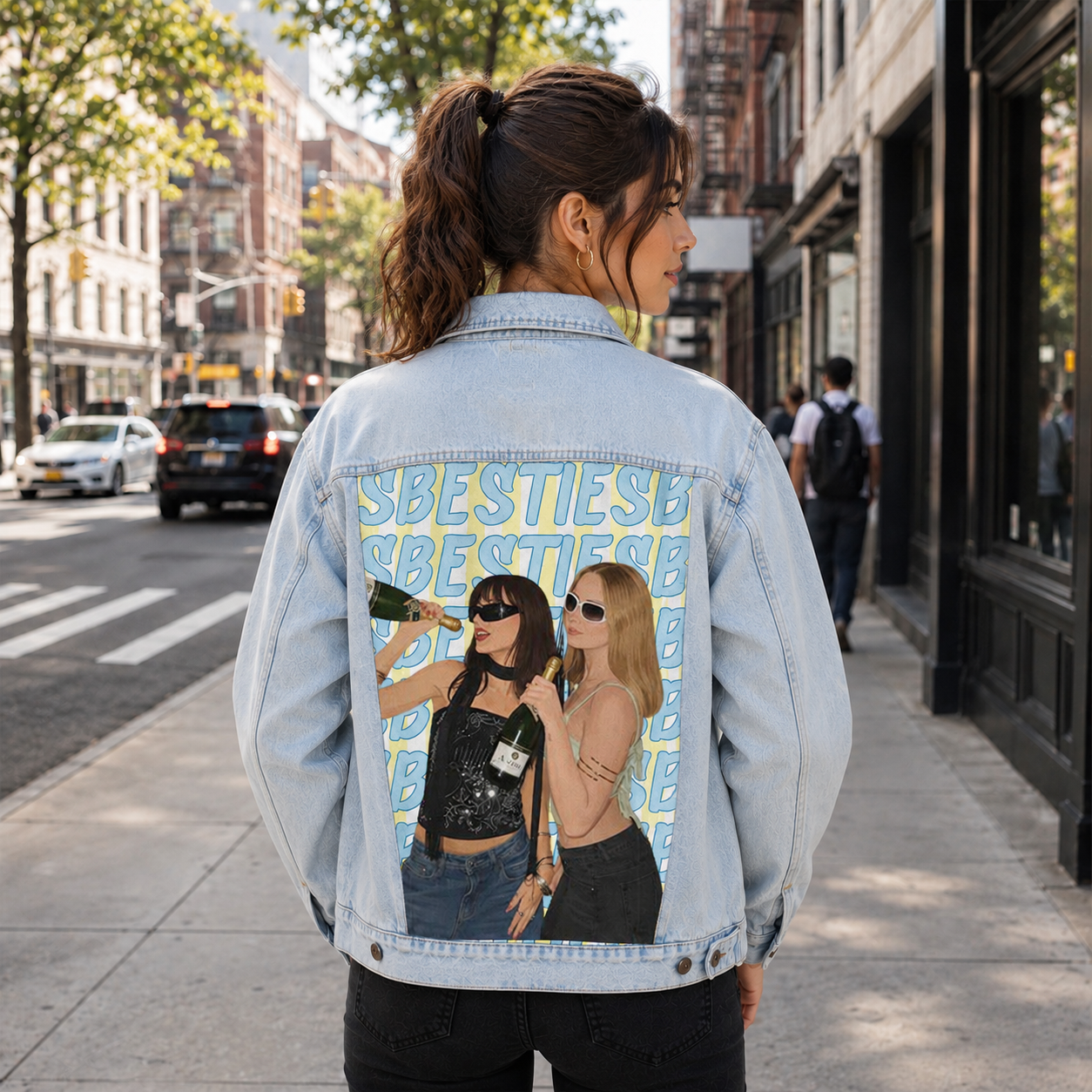 Custom Bestie Photo Denim Jacket