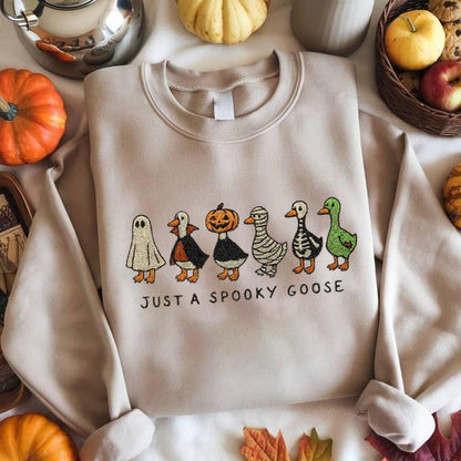 Halloween Personalized Embroidered Spooky Gooses Hoodie Sweatshirt T-Shirt