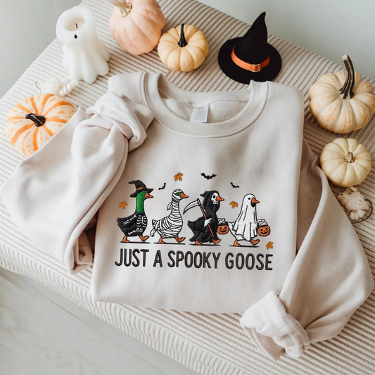 Halloween Personalized Embroidered Spooky Gooses Hoodie Sweatshirt T-Shirt