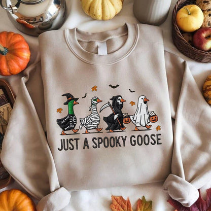 Halloween Personalized Embroidered Spooky Gooses Hoodie Sweatshirt T-Shirt
