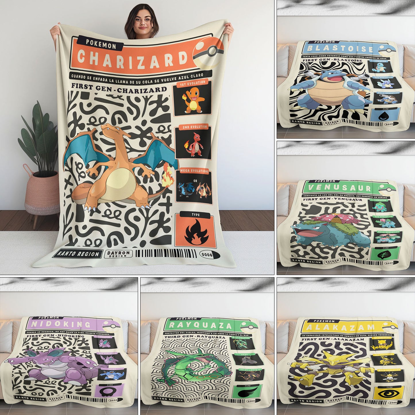 Anime PKM Charizard Blanket Holiday Gift