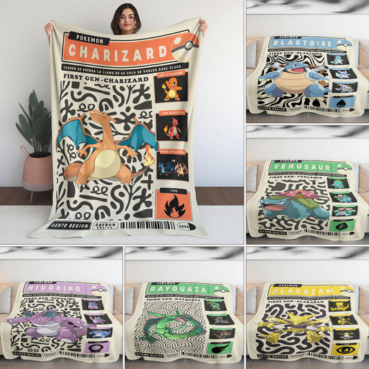Anime PKM Charizard Blanket Holiday Gift