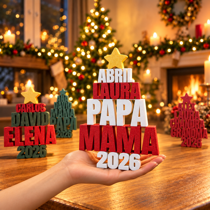 Personalized Family Name Christmas Tree – 3D-Printed Holiday Decor