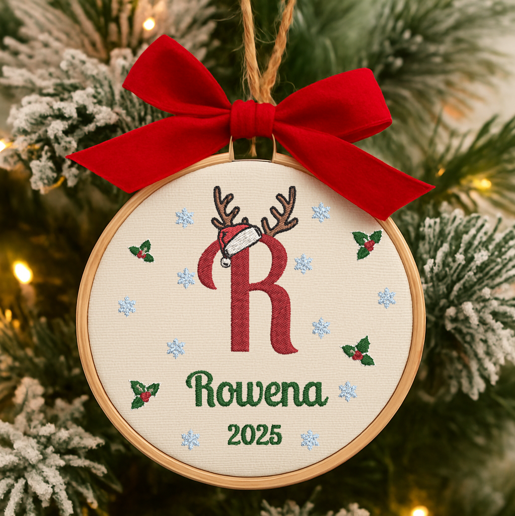 Chrristmas Personalized Name Embroidery Ornament Christmas Tree Decoration