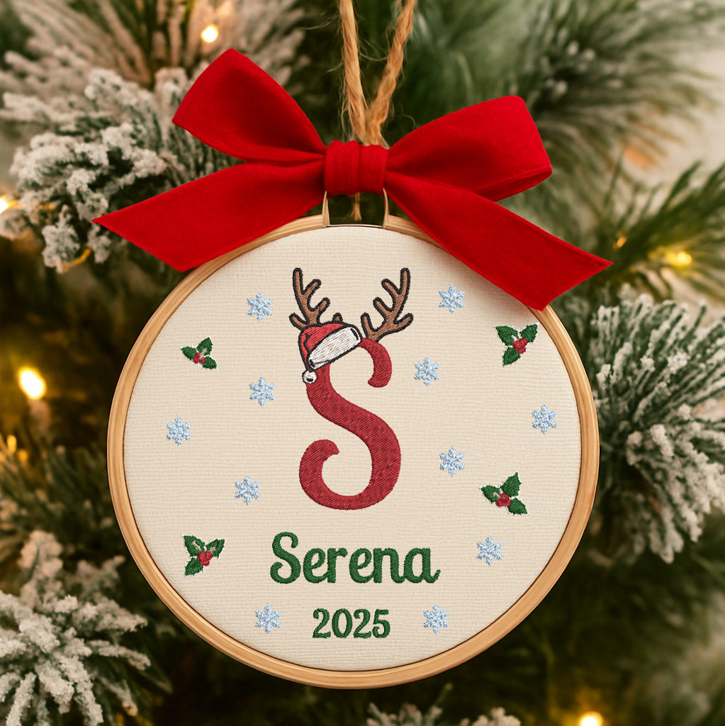 Chrristmas Personalized Name Embroidery Ornament Christmas Tree Decoration