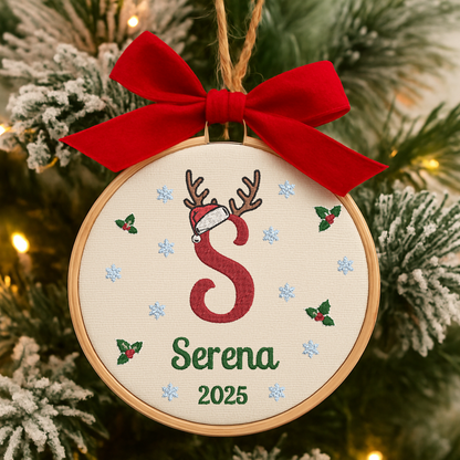 Chrristmas Personalized Name Embroidery Ornament Christmas Tree Decoration