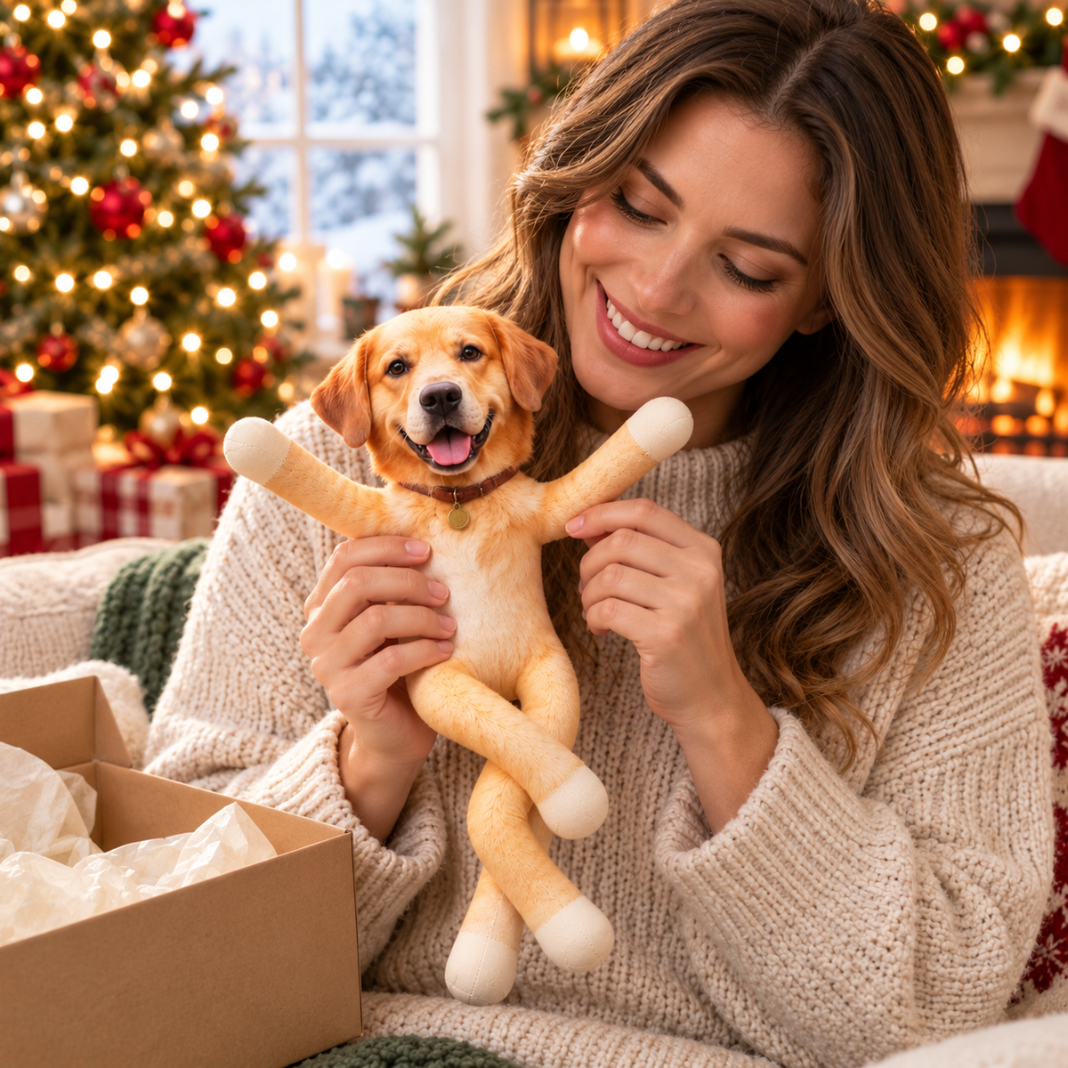 Personalized Pet Plush Doll – Custom Photo Poseable Dog & Cat Stuffed Toy