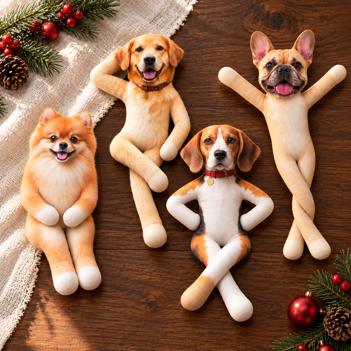 Personalized Pet Plush Doll – Custom Photo Poseable Dog & Cat Stuffed Toy
