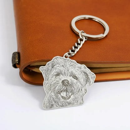 Custom Pet Portrait Keychain