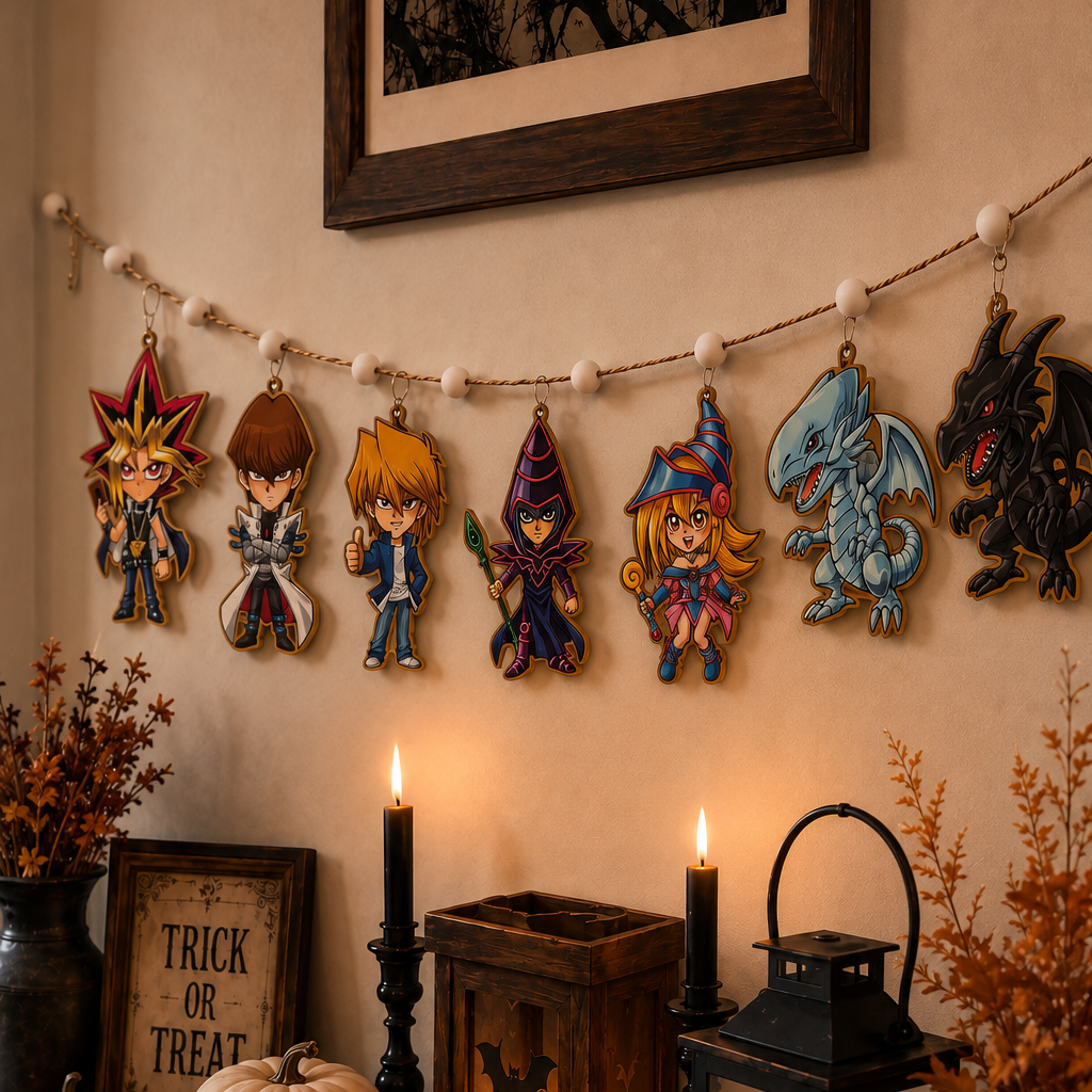 Halloween Personalized YuGiOh Wooden Garland