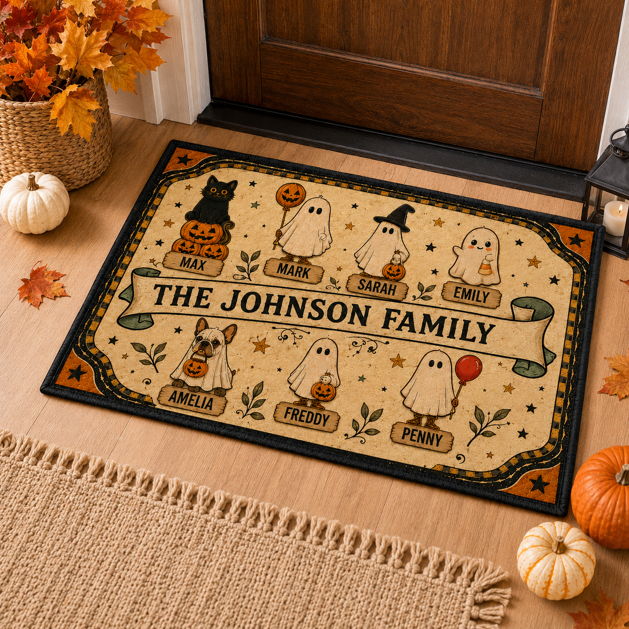 Personalized Halloween Family Doormat