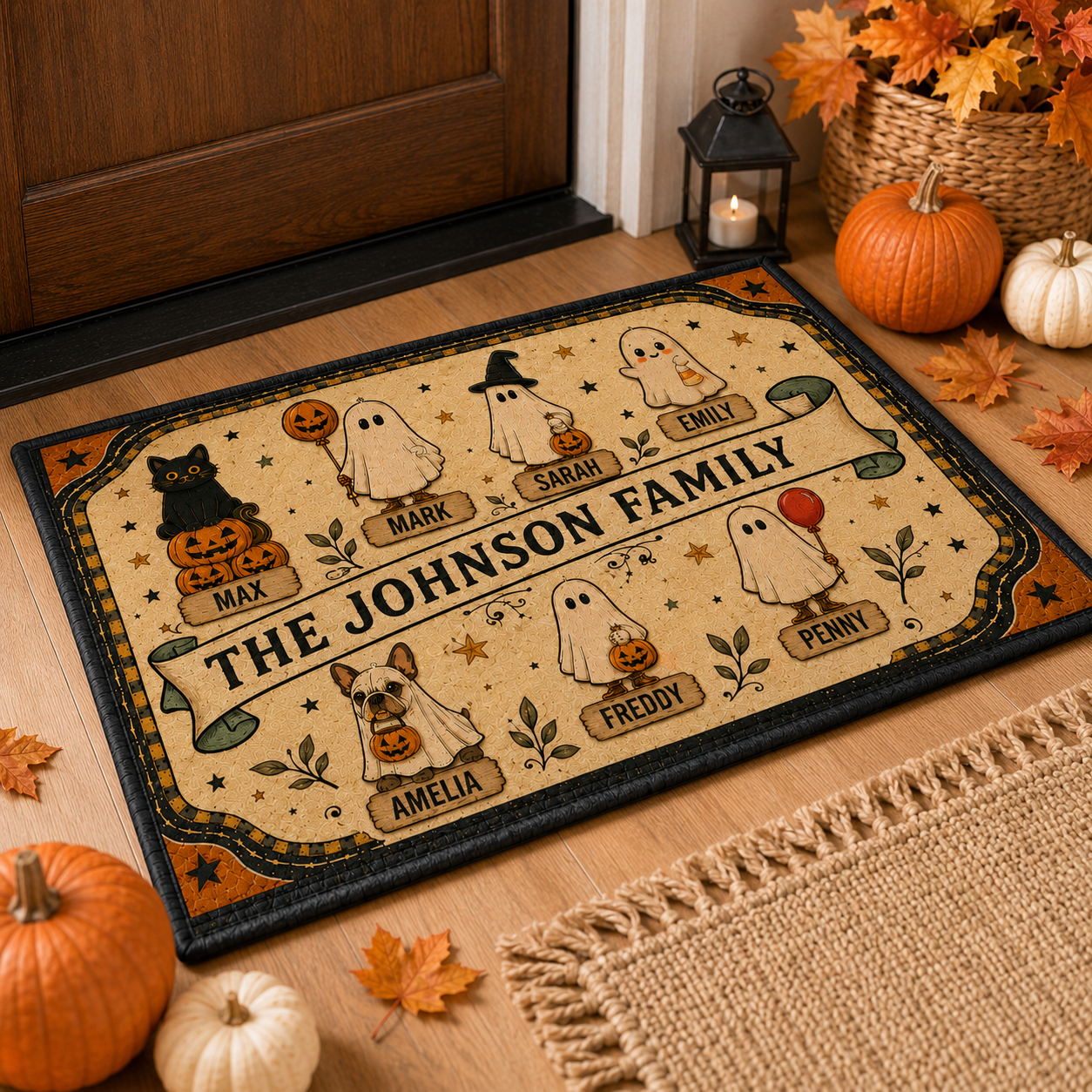 Personalized Halloween Family Doormat