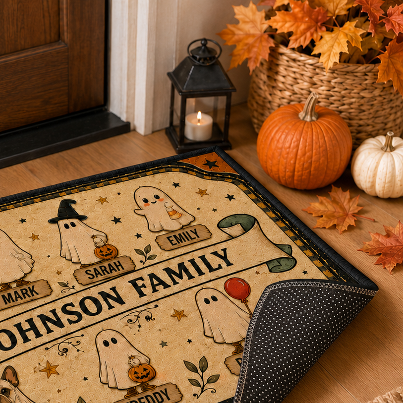 Personalized Halloween Family Doormat