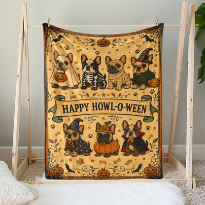 Personalized Halloween Dog Breed Custom Fleece Blanket