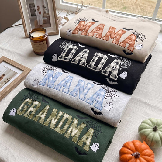 Embroidered Custom Applique Sweatshirt, Halloween Family Shirt